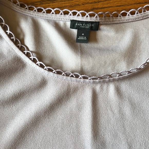 Ann Taylor Factory 3/4 sleeve lavender blouse - Picture 3 of 4